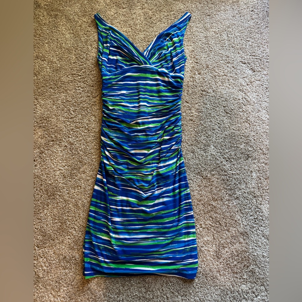 Ralph Lauren Vibrant Blue and Green Mini Dress